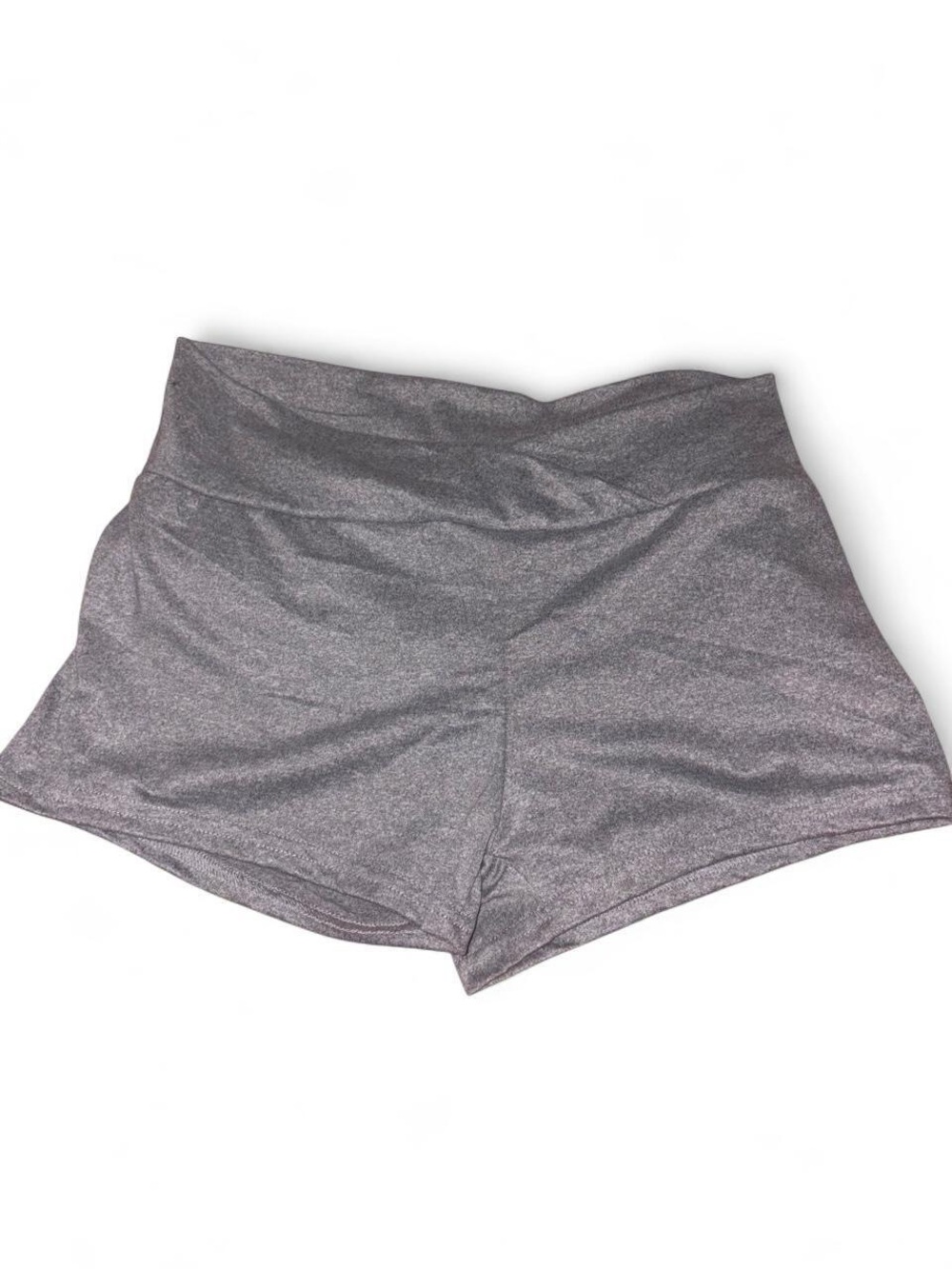 SHEIN Metallic Gray High-Waist Athletic Shorts